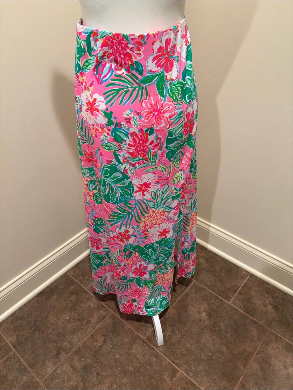 Lilly Pulitzer Pink Floral Tropical Maxi Skirt - Picture 2 of 3